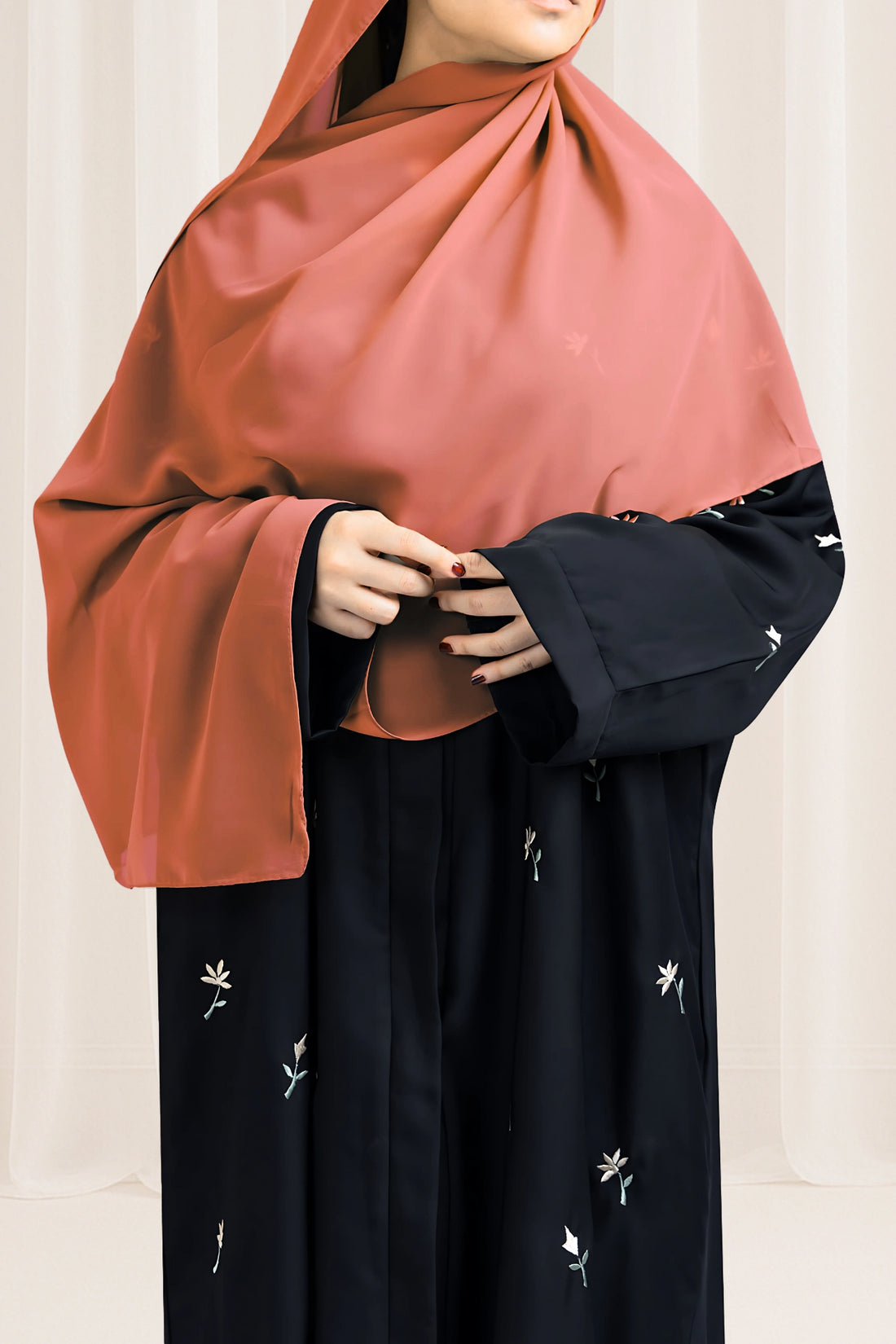 Premium Georgette Hijab – Copper Red