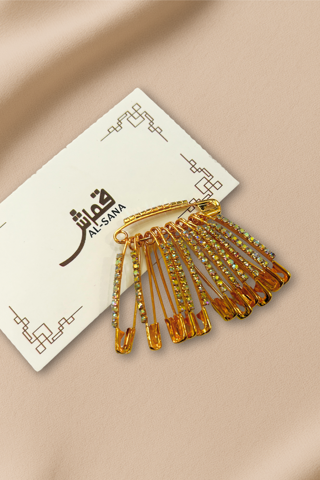 Stylish Safety Pins with Decorative Stones