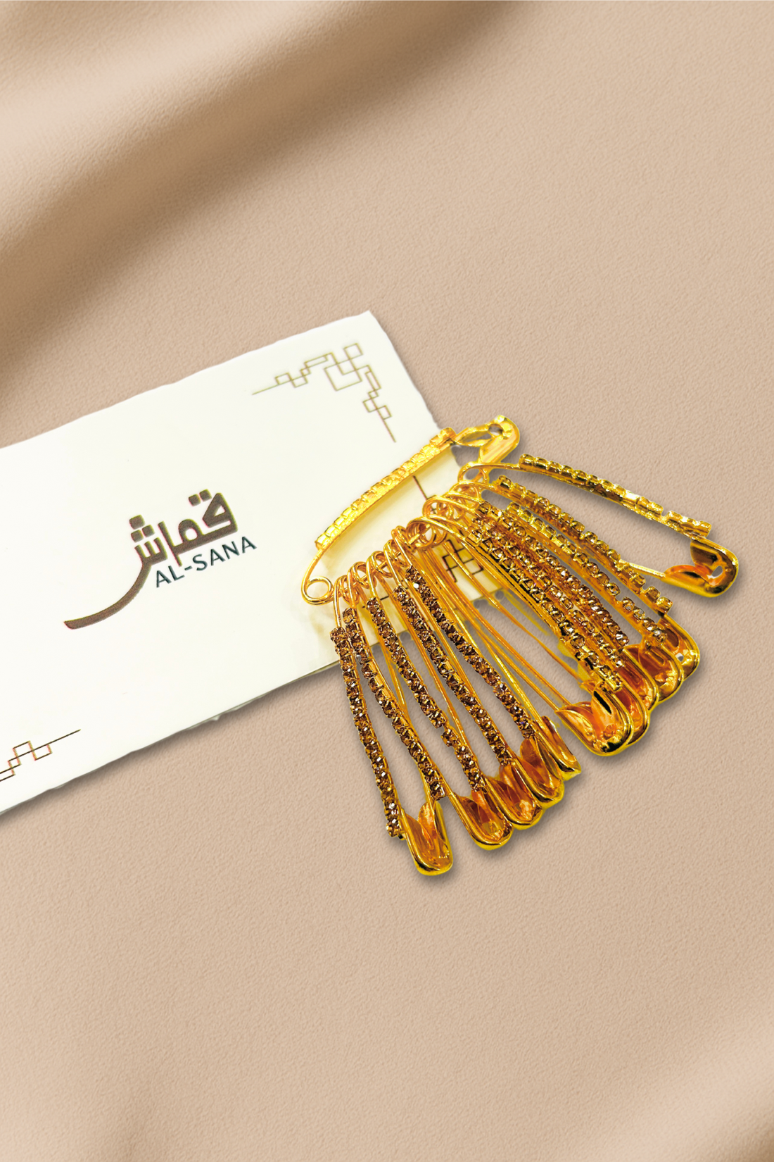 Stylish Safety Pins with Decorative Stones