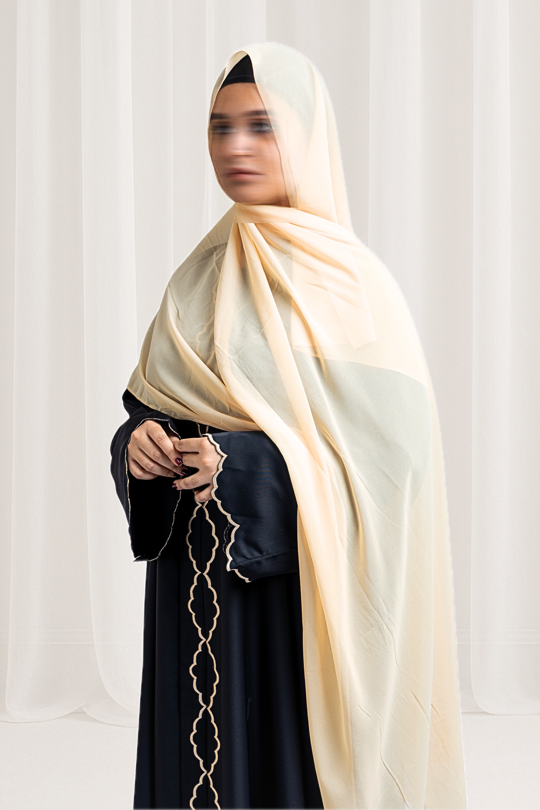 Classic Beige Embroidered Abaya
