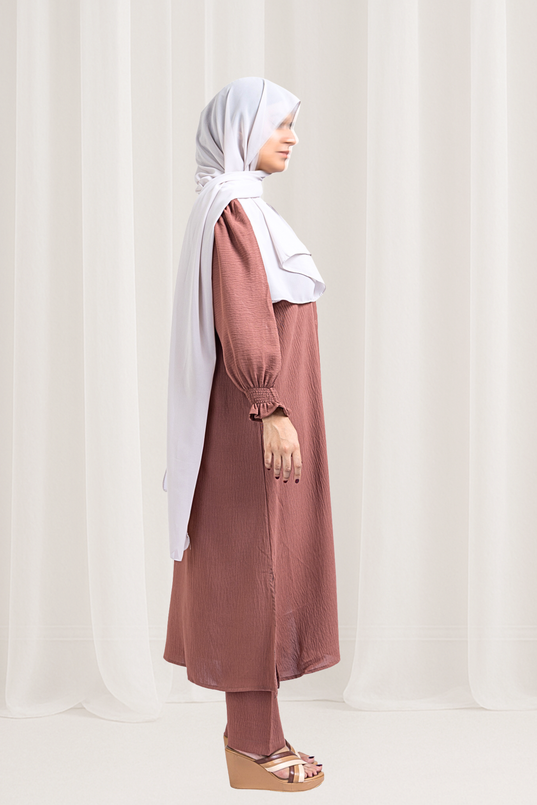 Rust Modest Co-ord Set Daily Wear