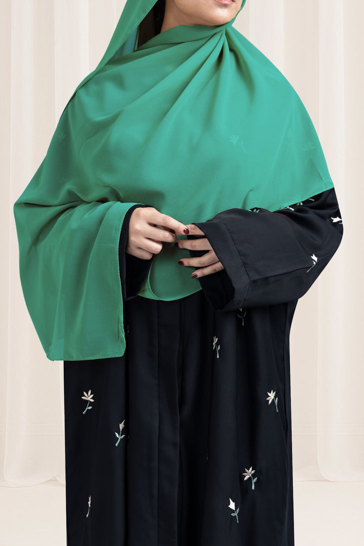 Premium Georgette Hijab – Greenish Cyan