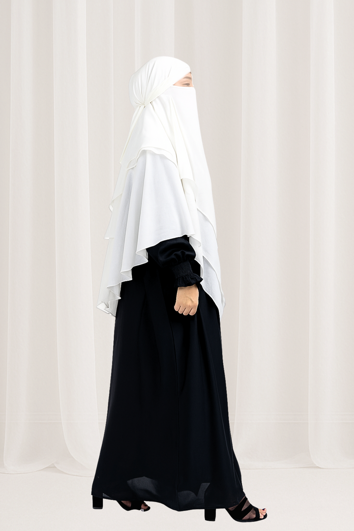 Premium White Layered Niqab