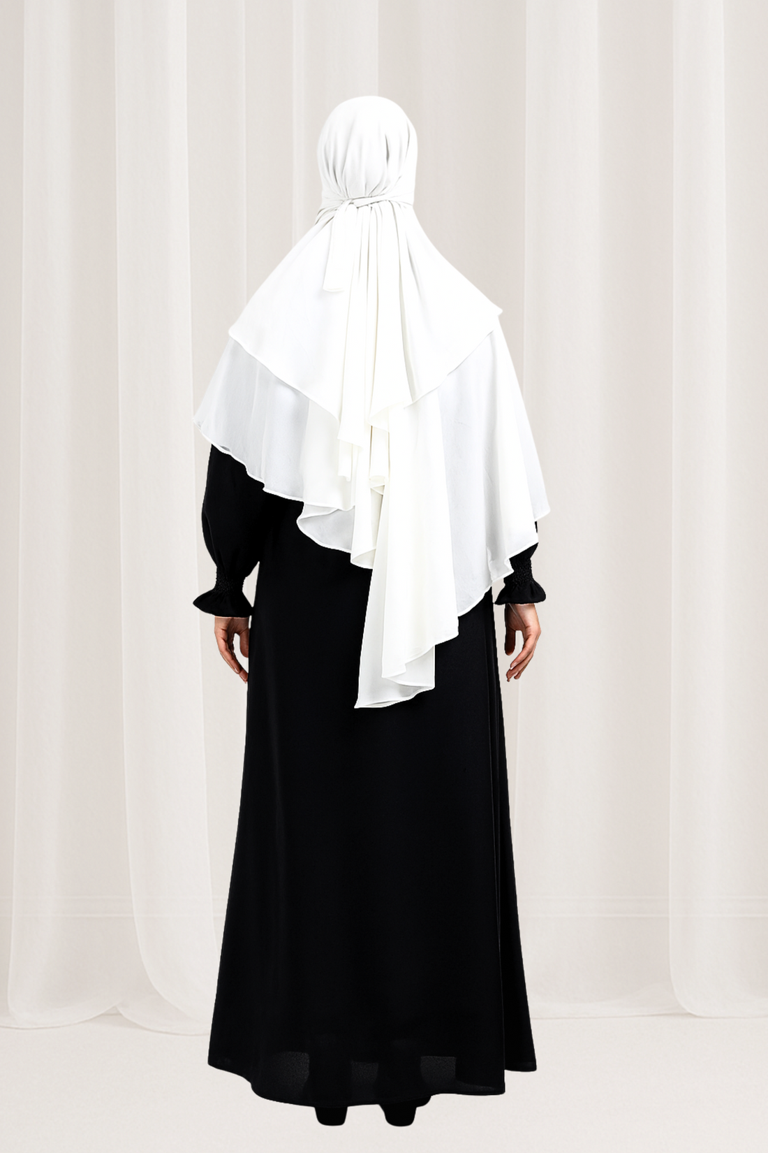 Premium White Layered Niqab