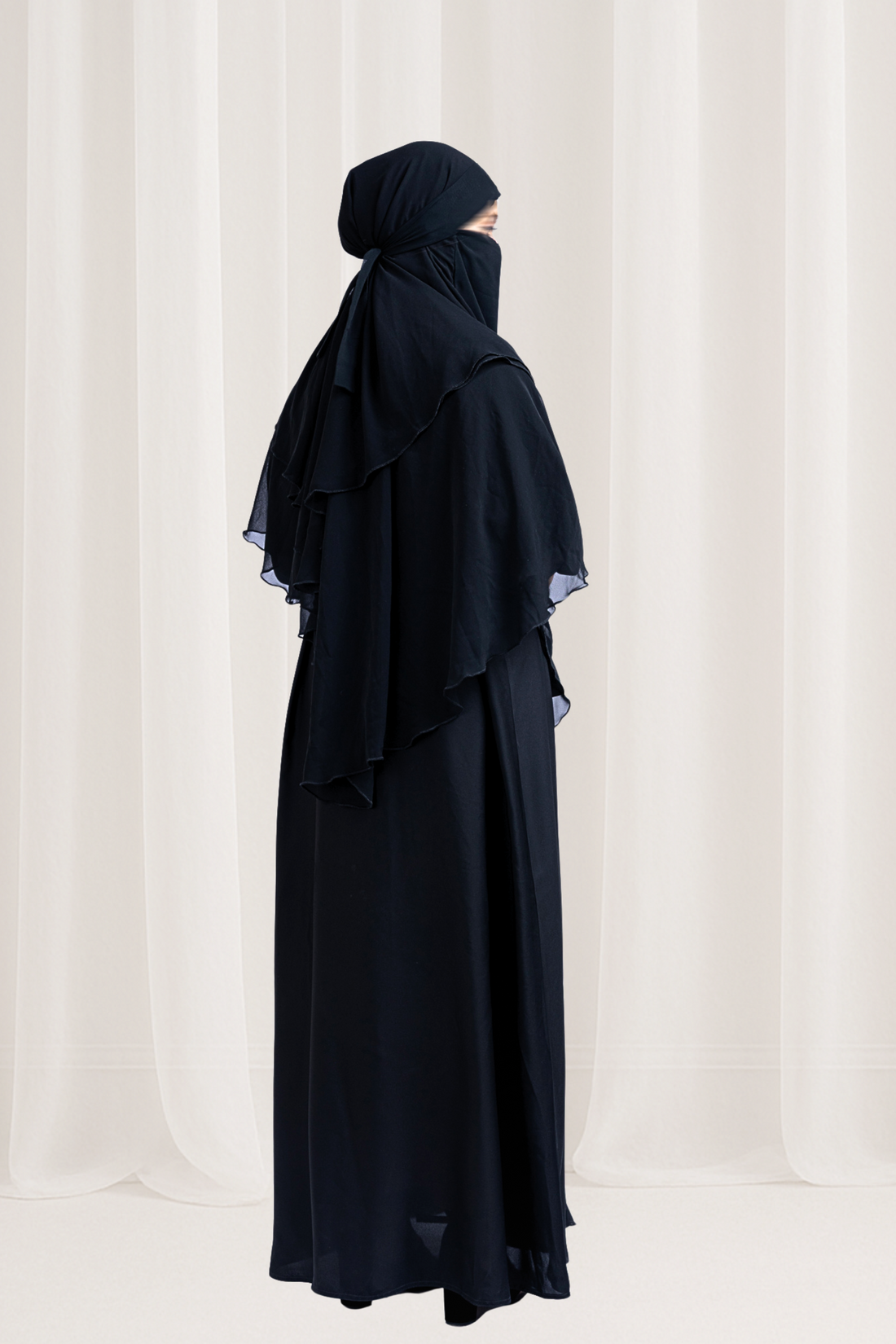 Premium Black Layered Niqab