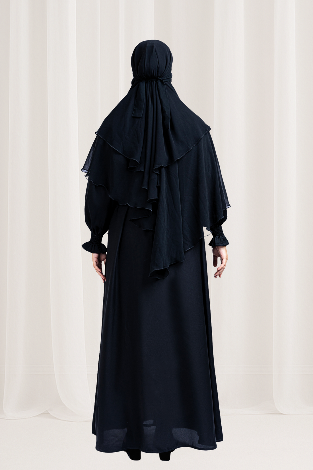 Premium Black Layered Niqab