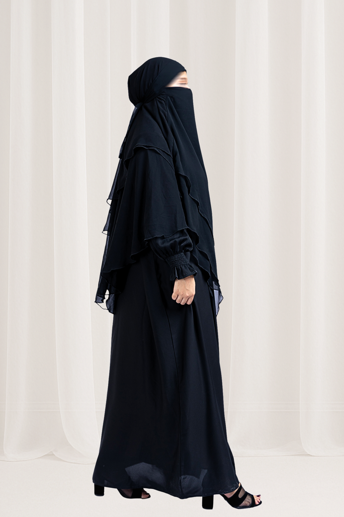 Premium Black Layered Niqab