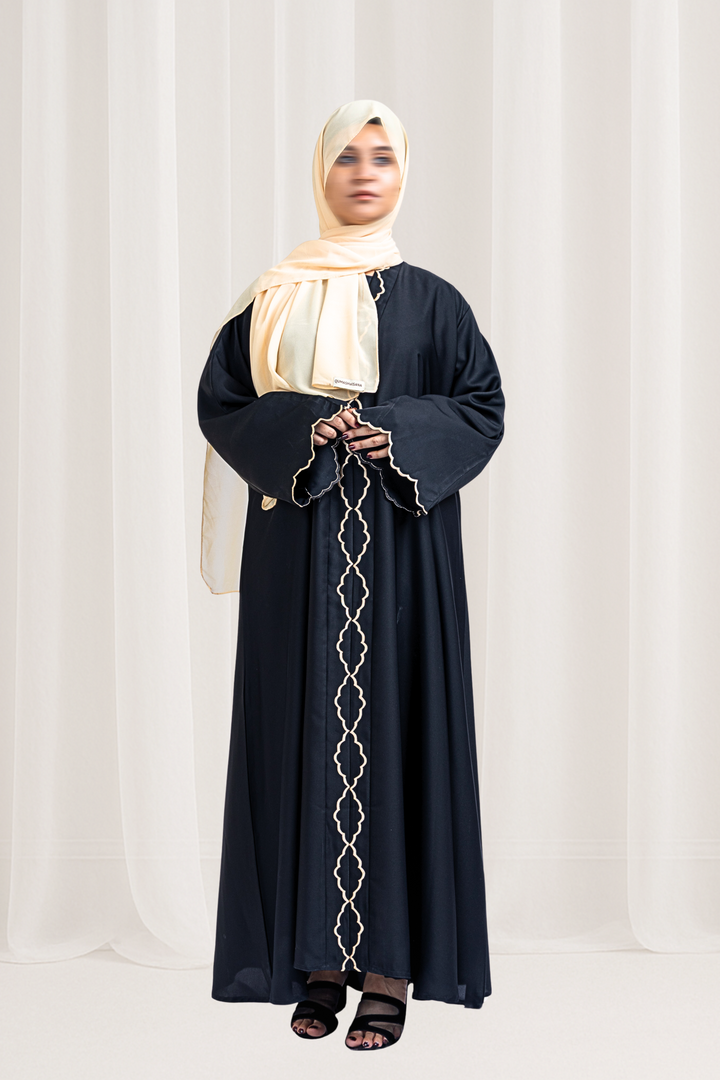 Classic Beige Embroidered Abaya