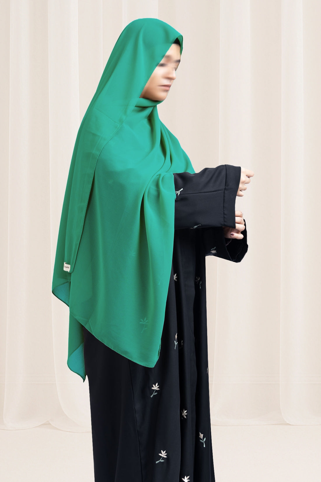 Premium Georgette Hijab – Greenish Cyan