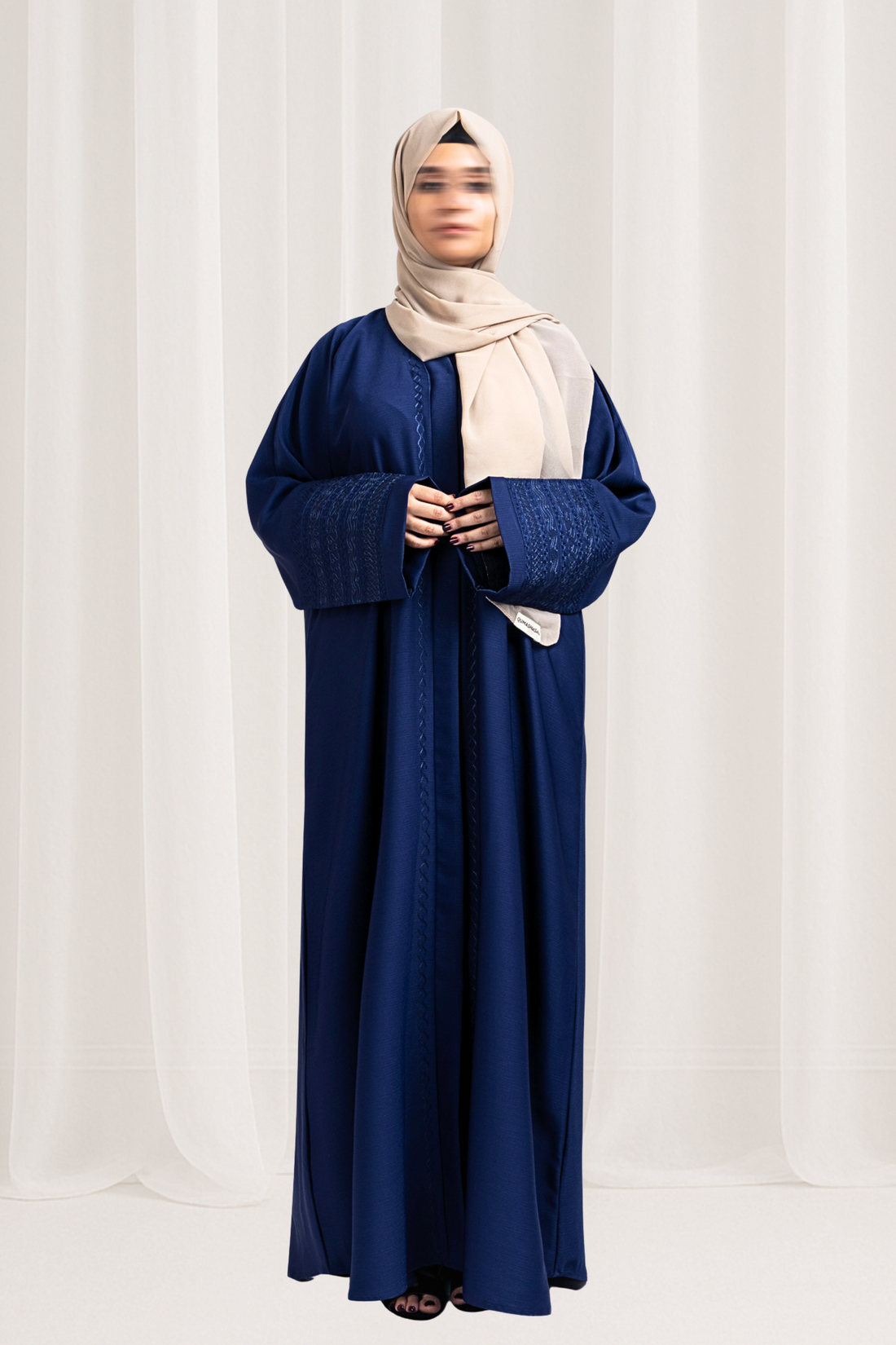 Navy Blue Elegant Embroidered Abaya
