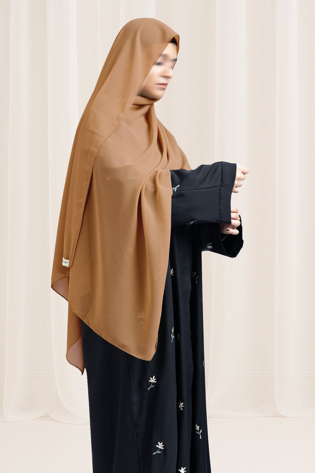 Premium Georgette Hijab – Light Taupe