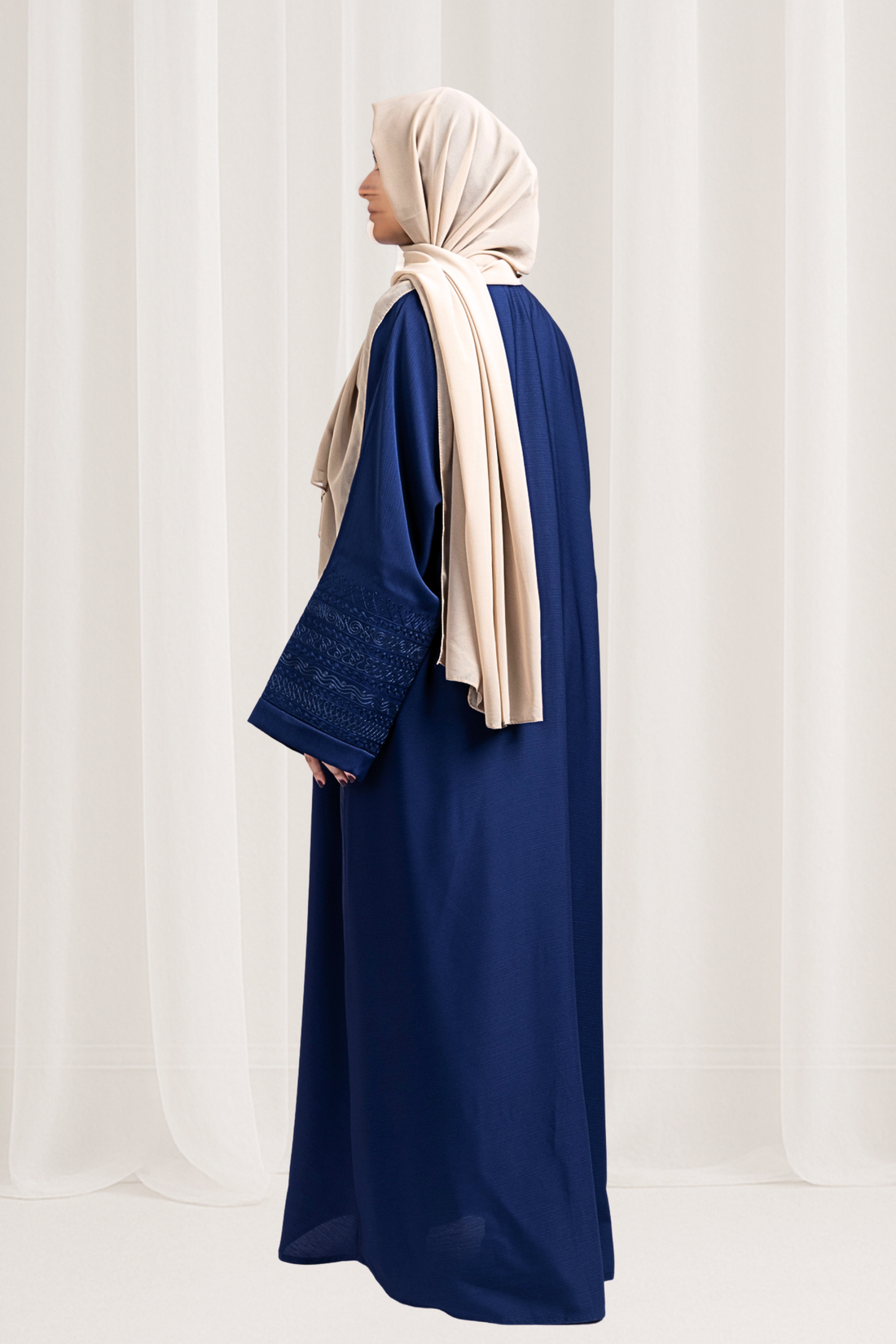 Navy Blue Elegant Embroidered Abaya
