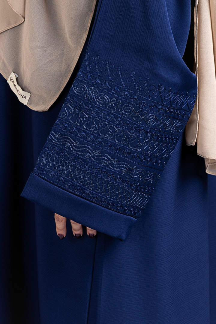 Navy Blue Elegant Embroidered Abaya