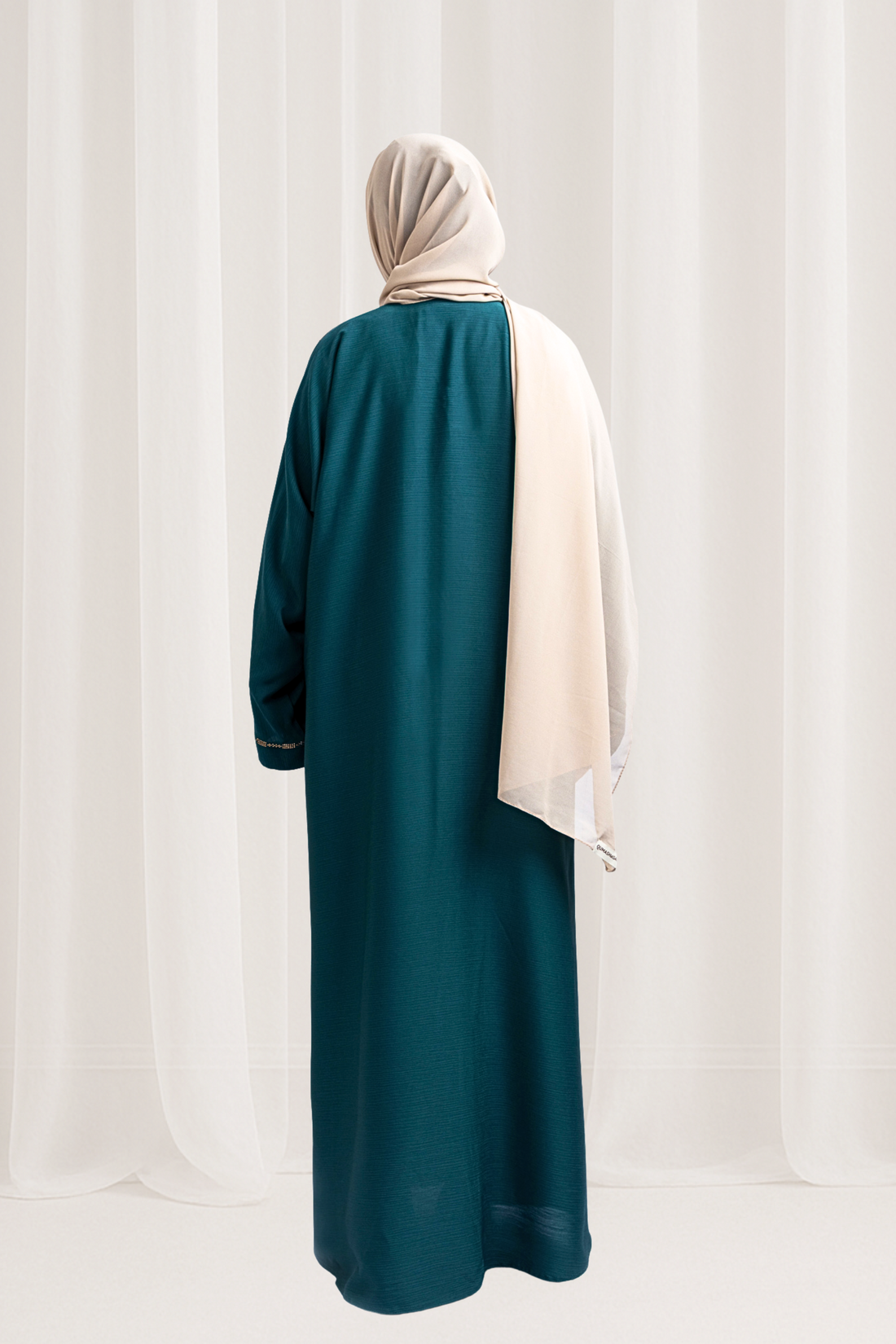 Emerald Green Beaded Abaya Modest Wear