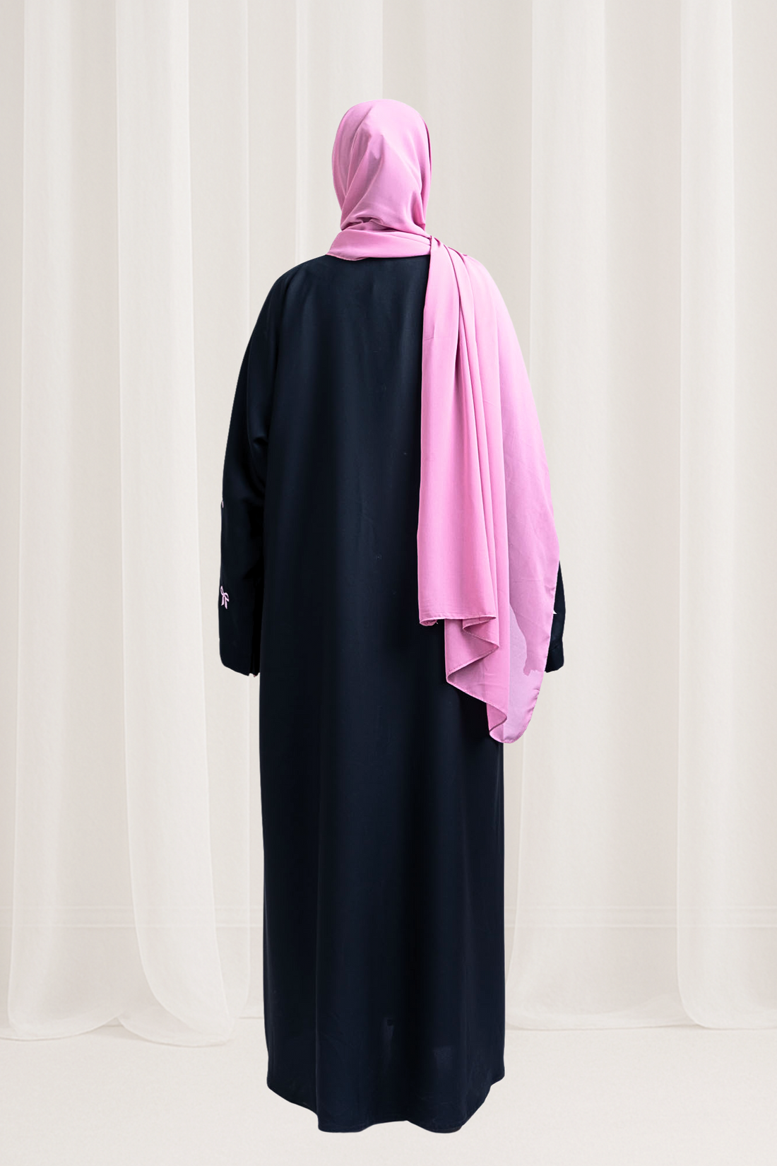 Blush Bow Embroidered Abaya