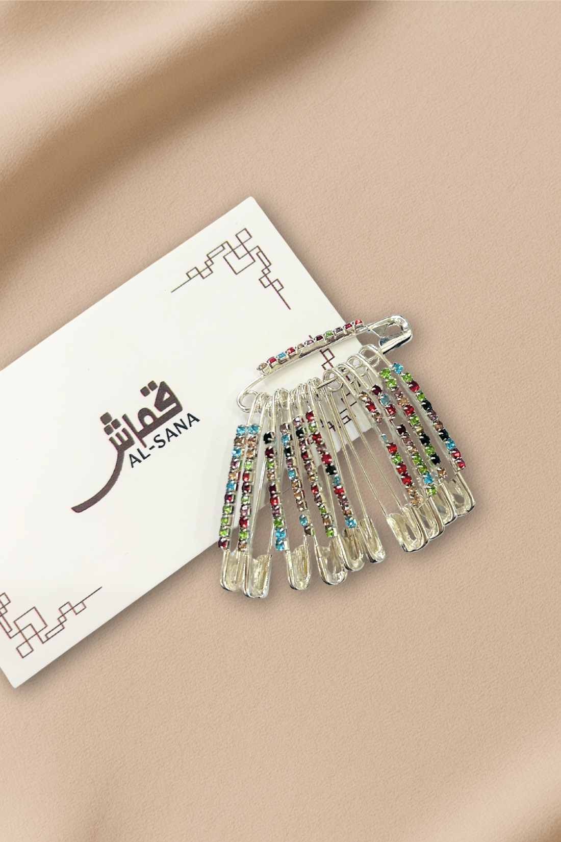 Stylish Safety Pins with Decorative Stones