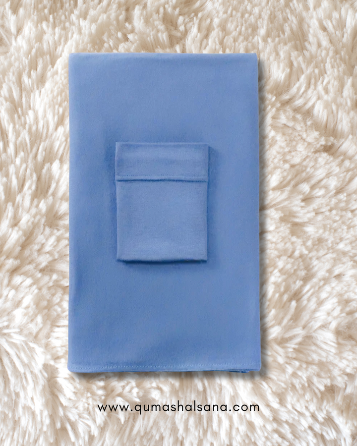 Georgette Hijab + Cap Matching Set - Baby Blue