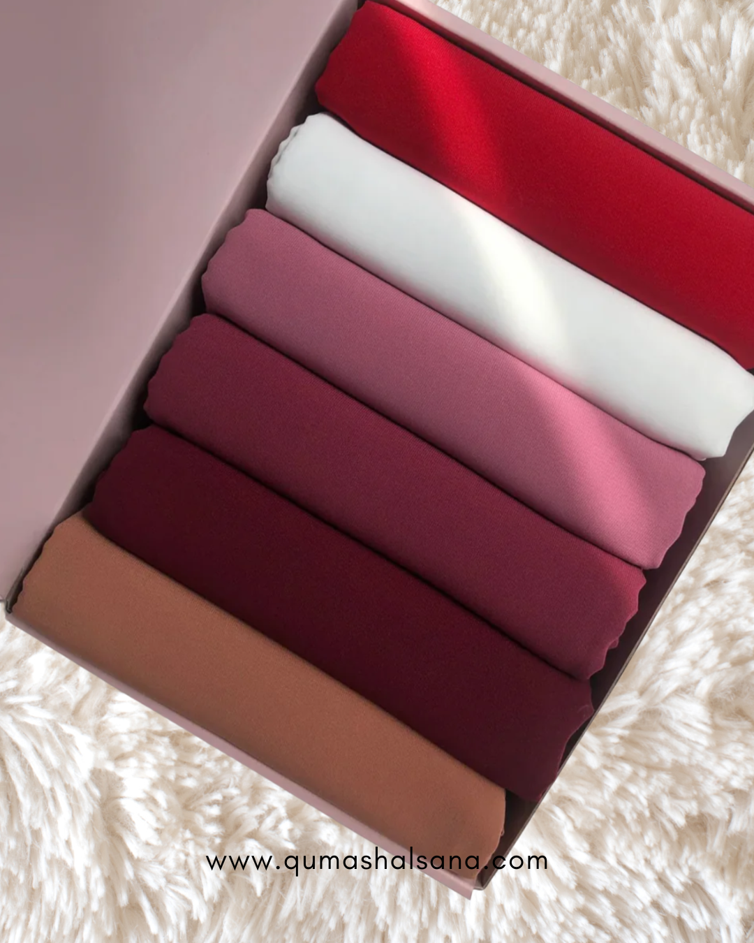 Pack of 6 Georgette Hijabs - Berry Essence
