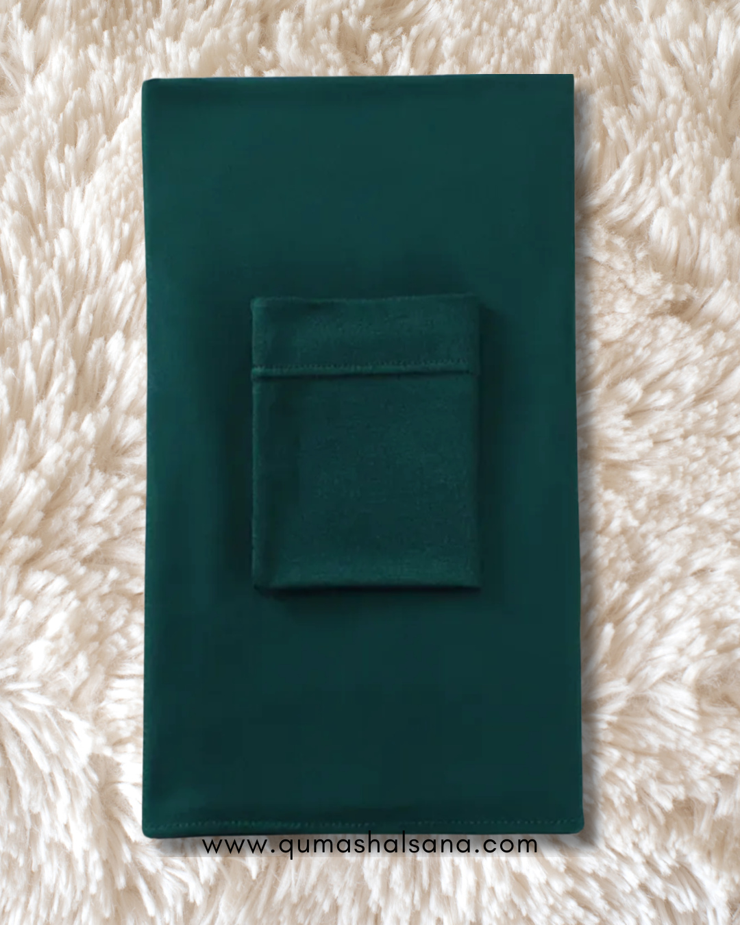 Georgette Hijab + Cap Matching Set - Bottle Green