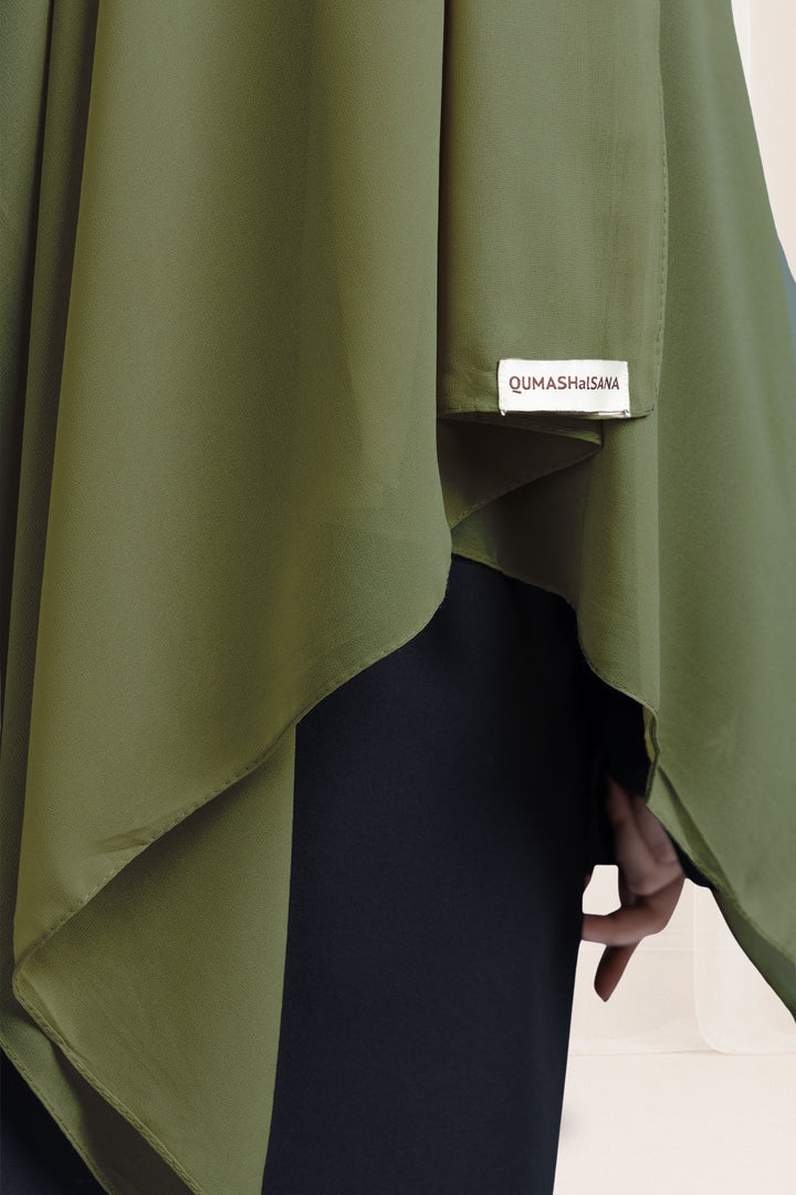 Premium Georgette Hijab – Olive Green