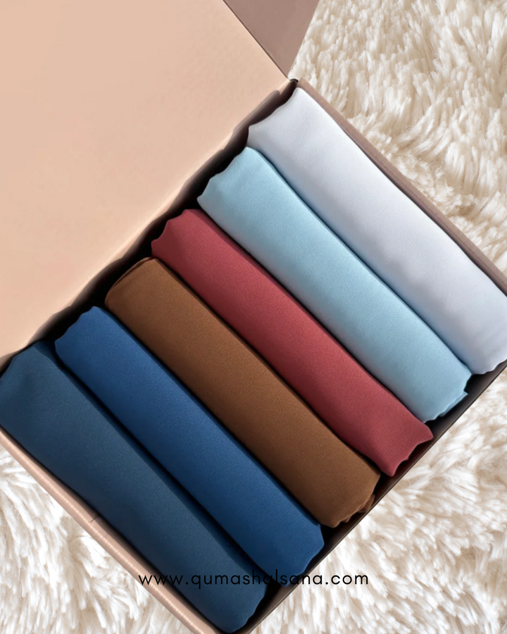 Pack of 6 Georgette Hijabs - Dusky Pastels
