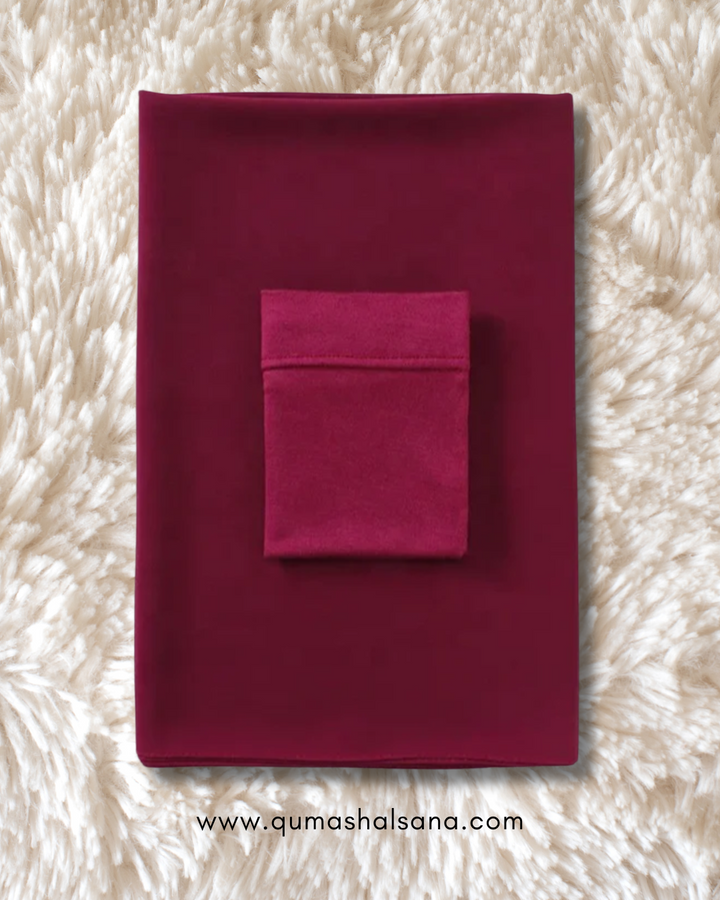 Georgette Hijab + Cap Matching Set - Maroon