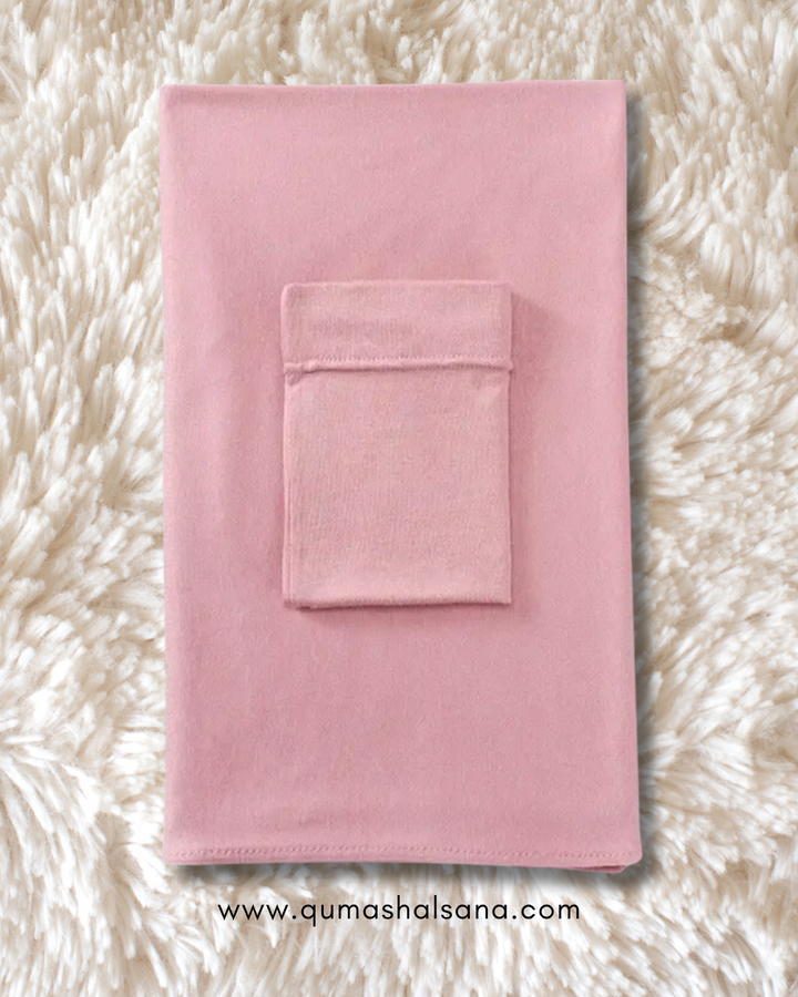 Georgette Hijab + Cap Matching Set - Nude Pink