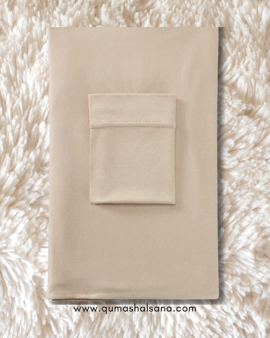 Georgette Hijab + Cap Matching Set - Oat Meal