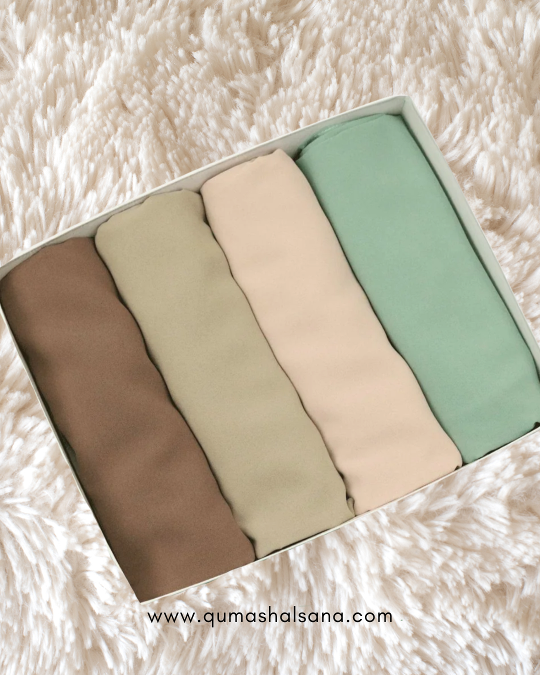 Pack of 4 Georgette Hijabs - Ocean Mist